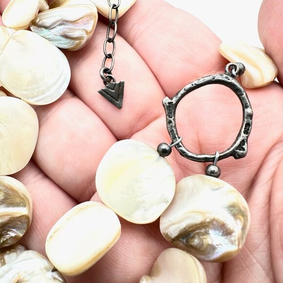Retired Silpada MOP Mother of Pearl 925 Sterling Silver Necklace 18-20" N1825 - Picture 2 of 3